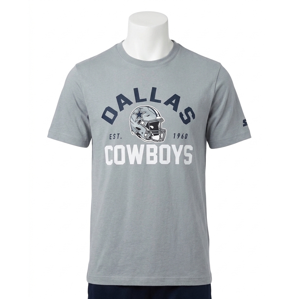 NEW STARTER hands off short sleeve tee in str dallas cowboys grey